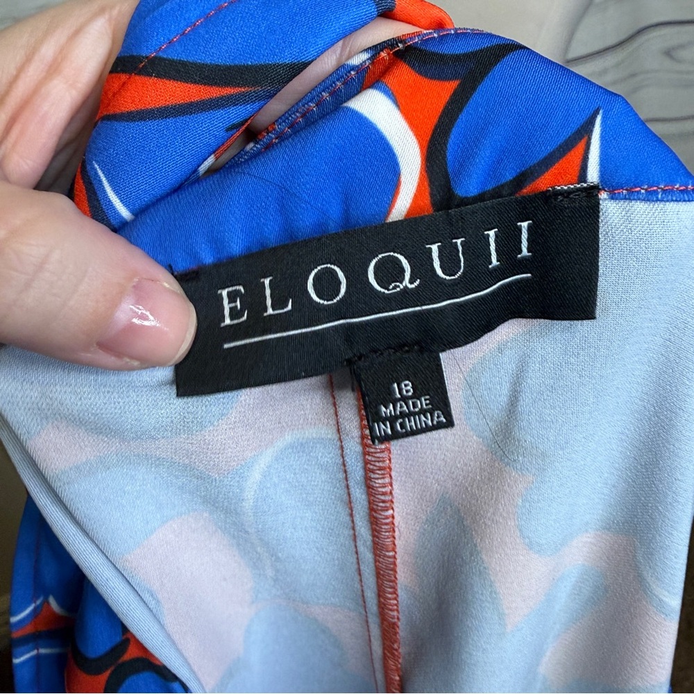 Eloquii Multicolor Dress with Blue and Red - Picture 4 of 4